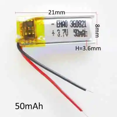 1x3.7V 50mAh 360821 Lithium Polymer LiPo Battery Rechargeable For Mp3 Gps Dvd • £9.99