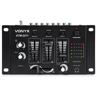 Vonyx STM-2211 4 Channel DJ PA Mixer With Crossfader And Talk Over Functions • £49