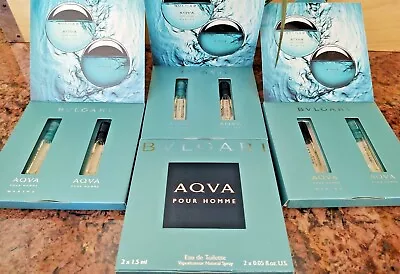 Bvlgari AQVA POUR HOMME & MARINE Men's Cologne Toilette SAMPLE Spray 0.05 Oz X 8 • $14.99