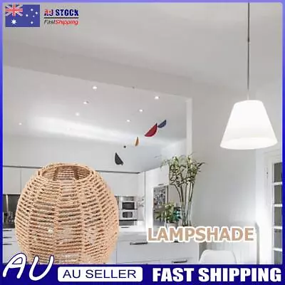 Simulated Rattan Lamp Cover Vintage Handmade Woven Lamp Shade For Bedroom (Oval) • $12.79