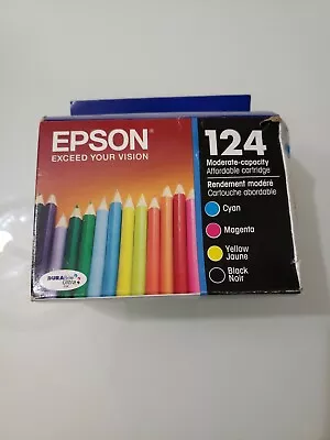 Epson 124 Cyan Magenta Yellow Black Ink Cartridges T124120-BCS Dated 2026 M • $24.91