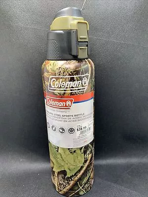 Coleman Camo Stainless Steel Sports Bottle Dbl Wall Fish Hunt Camp Hot Cold 1 Qt • $22.50