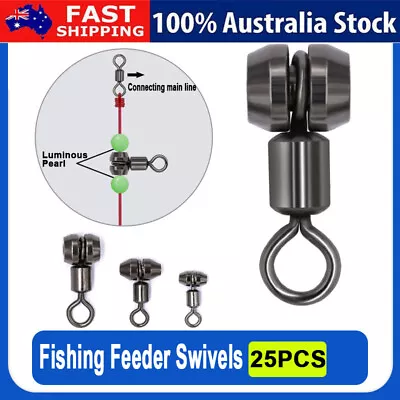 25pcs 3 Way Method Feeder Swivel Black 3 Way Swivel Ring Fishing Accessories AU • $14.59