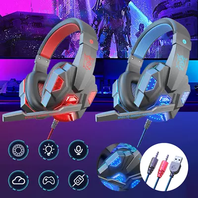 Gaming Headset Over-Ear Headphones With Noise Canceling Mic Stereo Bass Surround • $22.99