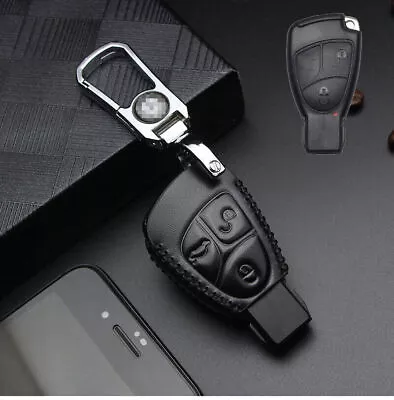 Leather Car Remote Key Fob Case Cover 3B For Mercedes Benz C R CL GL SL CLK SLK • $9.99