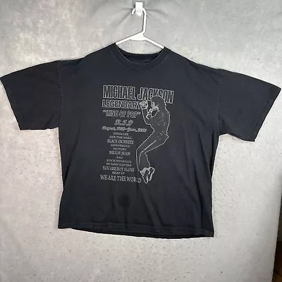 Vintage Y2K 2000s Michael Jackson King Of Pop T Shirt Adult 3XL Black Mens • $24.99