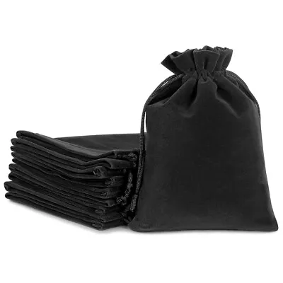 Black Velvet Drawstring Bags Velour Pouch Jewelry Baggie Wedding Party Gift Bag  • $4.88