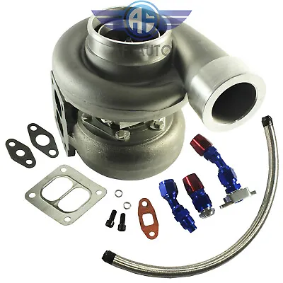 Gt45 800+hp T4/t66 3.5 V-band 1.05 A/r 92 Trim Turbo Charger+oil Feed+drain Line • $214.99