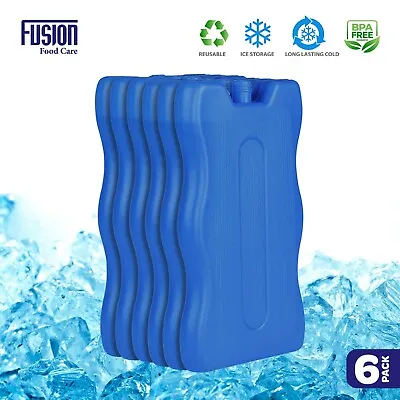 6 Pack Ice Blocks Reusable Freezer Cool Box Pack Cooler For Picnic Travel Lunch • £9.75