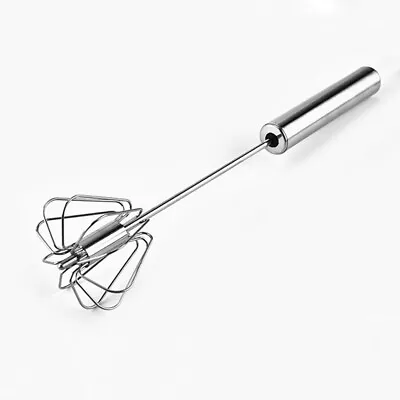 Egg Beater Self Turning Semi-automatic Whisk Hand Mixer Blender Kitchen Tools • £3.69