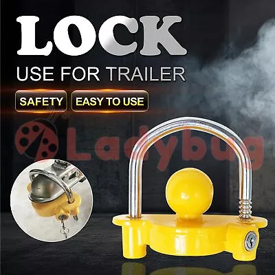 $21.45 • Buy Trailer Parts Coupling Lock Universal Hitch Tow Ball 2 Keys Caravan Antitheft