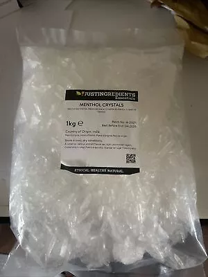 1kg Menthol Crystals Aromatherapy Congestion Blocked Nose Relief Cold Flu 🤧 • £34.99