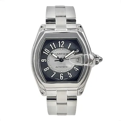 Cartier Roadster 37mm Automatic Mens Stainless Steel Watch Black Dial 2510 • $2785