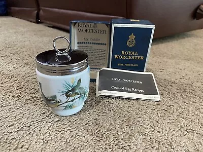 Vintage Royal Worcester Porcelain England Egg Coddler Birds Design Box Recipes • $79.94