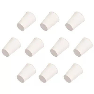 White Tapered Shaped Solid Rubber Stopper For Lab Tube Stopper Size 1  10Pcs • $8.26