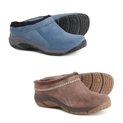 Merrell Women's Suede Encore Ice 4 Lined Clogs Size 5 Stonewash Espresso • $48