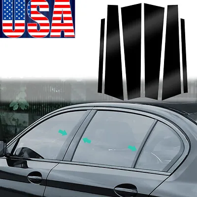 $13.49 • Buy Gloss Black Pillar Posts For BMW 3-Series E90 6pc Set Door Trim Piano Decal USPS
