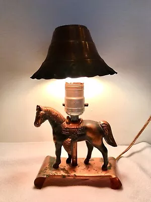 Vintage Copper Horse Lamp 1950's Western Decor • $145