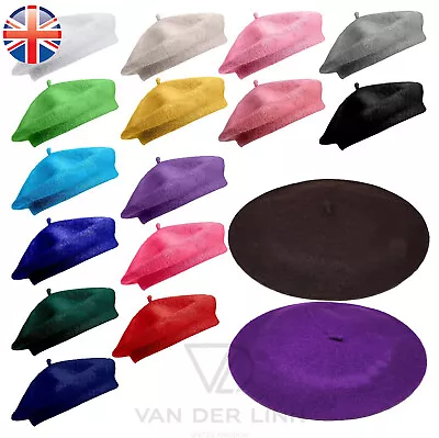 Van Der Linn Plain Beret Unisex Wool Warm French Hat • £4.88
