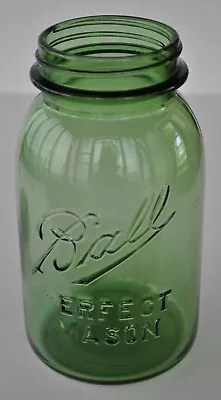 Vintage 1910~1923 BALL PERFECT MASON OLIVE GREEN QUART Canning Jar ~ RB #274 • $200