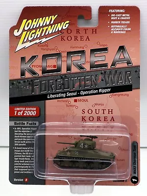 Johnny Lightning 1/64 Tank M4a3 Sherman Military Korea 1944 Green Olive Drab • $29.95