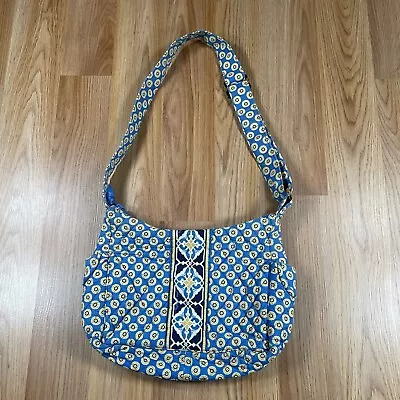 Vera Bradley Libby Purse Shoulder Bag Tote Blue Yellow Medium Size • $29.99