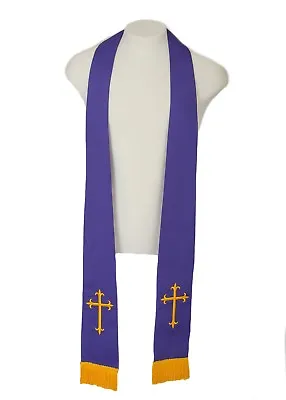 Long Clergy Stole 90  Roman Purple Style CH004 Vestment • $54.99