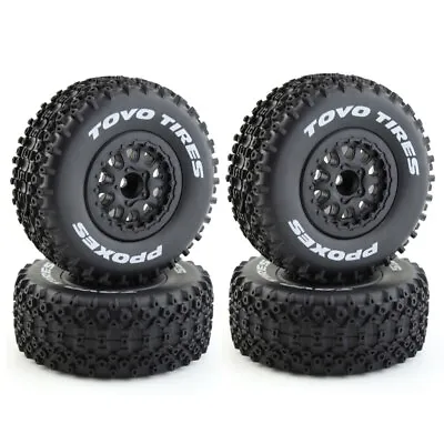 108mm 1/10 Short Course Truck Tire Wheel Tyre 12mm Hex For Traxxas Slash Senton • £36.99