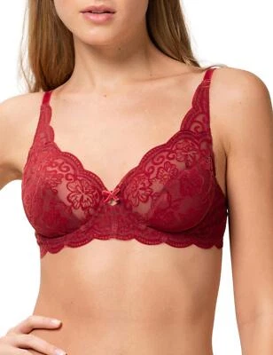 £29.40 • Buy Triumph Amourette 300 Rococo Underwired Bra 10213068 Lace Bras Mannish Red