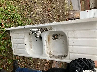 Vintage Cast Iron Porcelain Kitchen Sink • $600