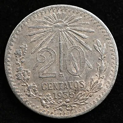 Mexico 20 Centavos 1935 Silver Coin Inv#F082 • $9.97
