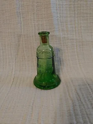 Liberty Bell Glass Bottle With Cork Green Small 3  H Vintage • $9.90