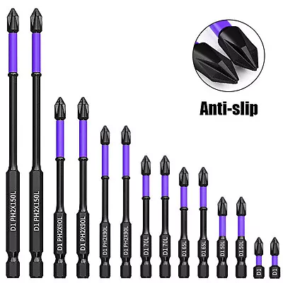 Anti-Slip PH2 Impact Driver Bit Set Upgraded Magnetic Phillips Screwdriver Tool • $6.79