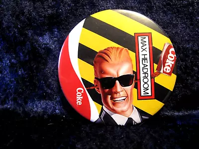 Vintage 80's Coca Cola Max Headroom Coke 3  Pin • $8.50