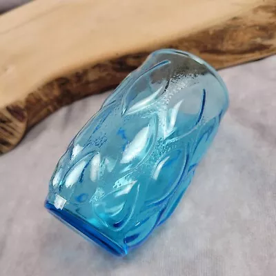 Anchor Hocking Madrid Juice Glass Aqua Blue Tumbler Diamond Quilted 3.75  Vtg • $11.50