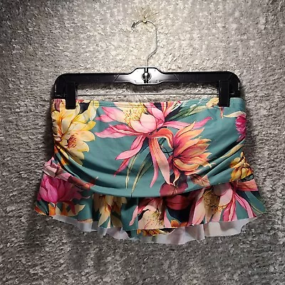 La Blanca Floral Ruffled Swim Skirt 6 Lined Nylon Blend Read 28W • $17.99