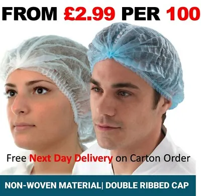 2000 Disposable Mob Caps Hair Net Food Catering Kitchen Non Woven Workwear Hat • £59.99