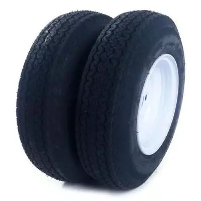 Two Trailer Tires On Rims 4.80-8 480-8 4.80 X 8 Load Range B 5 Lug White Wheel • $67.49