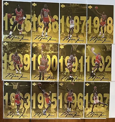 Michael Jordan Upper Deck Gold Refractor Card Complete Set 12 Card Set NM/M Cond • $95