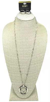 Fancy New Silver Tone Chain Necklace Earring Set By MIXIT $24 Tags #N2537 • $6.99