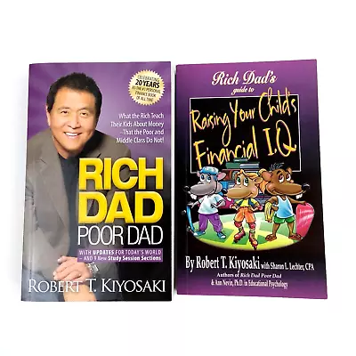 Rich Dad Poor Dad + Guide To Raising Your Child's Financial IQ Robert T Kiyosaki • $22.95