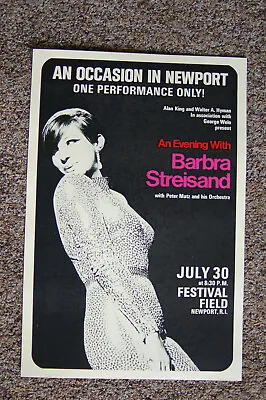 $4.50 • Buy Barbara Streisand Concert Poster 1966 Newport Festival Field--