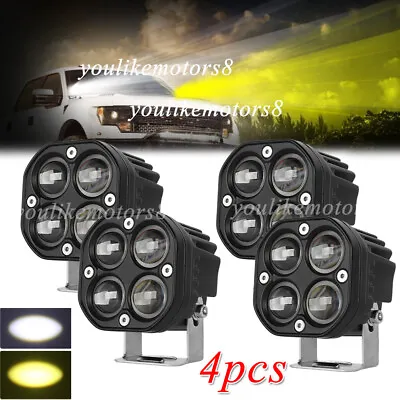 4x Amber+White 3  LED Cubes Pods Work Lights Bar OffRoad Driving Lights Fit Ford • $57.11