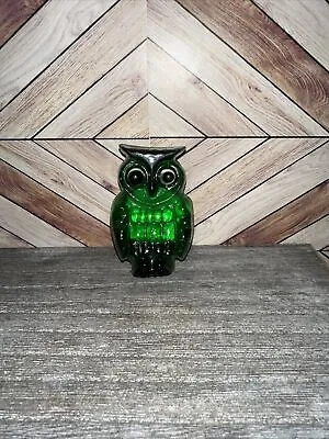 Vintage Calcomp Acrylic Lucite Glitter Owl Night Light Plug In Halloween Green • $29