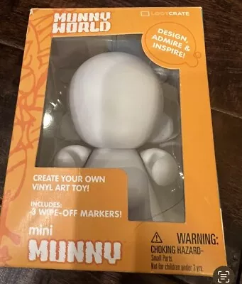 Munny World Create Your Own Vinyl Art Mini Toy Kidrobot Loot Crate Exclusive NEW • $8.88