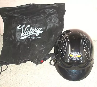 VICTORY Polaris Motorcycle Half Helmet W/ Zip Off Neck Skirt & Bag  Size Small • $22.99