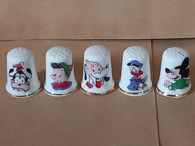 £9.95 • Buy 💚 Set Of 5 Disney Thimbles (Bone China)