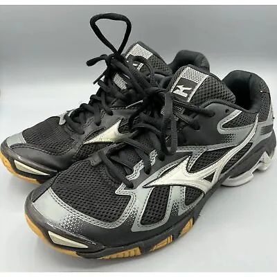 Mizuno Black Volleyball Shoes Sneakers Wave Bolt 5 Womens  10 • $14.88