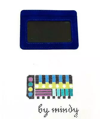 Planet Earth Blue Leather Thin Wallet & HP Mindy Contemp. Needlepoint Canvas SET • $59.95