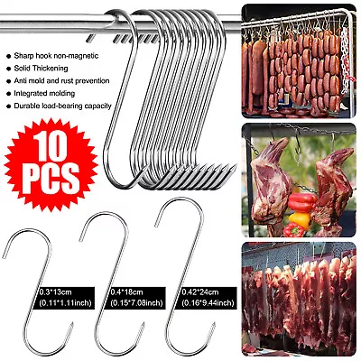 S-Shaped Meat Hook Heavy Duty Stainless Steel Butcher Hooks Hanging Beef • $15.89